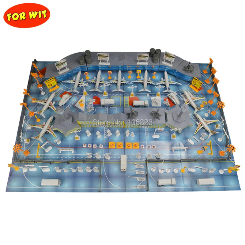 

200pcs Aircraft Set, Airplane Static Scene Model Toys, Simulation Airport Property, Waiting Hall+Plane+Bus+Fence+Radar+Travelers