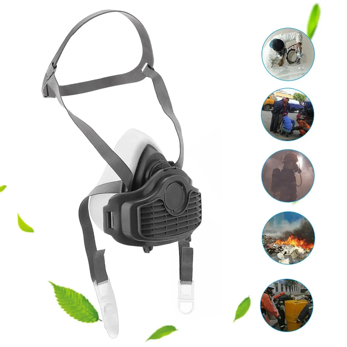 

Industrial Dust Mask Safety Respiratory Breathable Gas Mask Half Face Filter Anti-Dust Smoke Protective Mask for Chemical Spray