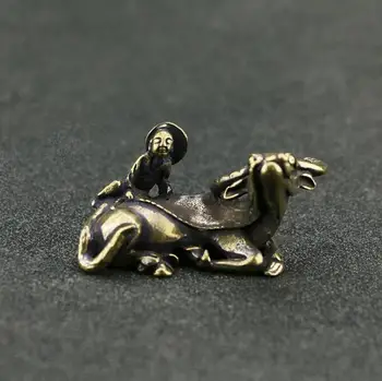 

Collection Chinese Brass Carved Shepherd Boy Herding Cattle Tea Pet Exquisite Small Statue Gift