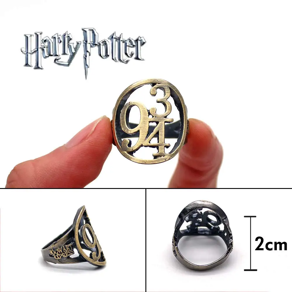 

OHCOMICS Harri Potter HP Nine 'n Three Quarter Platform 9-3/4 Hogwarts Metal Ring Finger Rings Souvenir Accessories Pendants
