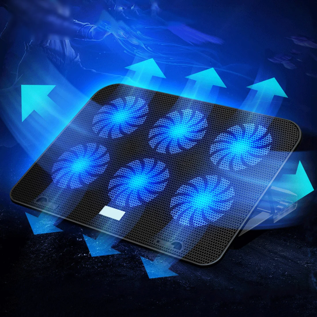 

Notebook Cooling Pad LED Laptop Cooler 14-15.6 inch 6 Cooling FansBase Dual USB Port Quiet Heatsink Adjust Wind Speed Cooling