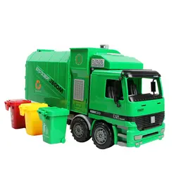 1:22 Die Cast Pull Back Sanitation модель мусоровоза детская игрушка-большой размер