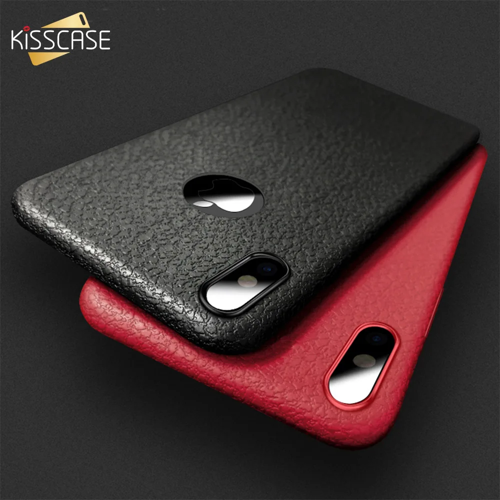 KISSCASE Retro Leather Case For iPhone 8 Plus Ultra Thin Soft Cases 6 6s 7 X Xs Max Xr Cover Funda Coque Shell |