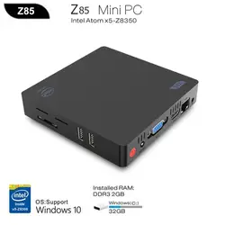 Z85 смарт-ТВ приставки мини ПК Intel Atom X5-Z8350 четырехъядерный 2 г 32 г/64 г 1000 м Wins 10 2,4 г 5,8 Г Wi-Fi приставка медиаплеер