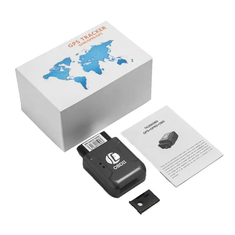 Мини gps для автомобиля трекер TK206 GSM GPRS Автомобильное устройство слежения OBD II