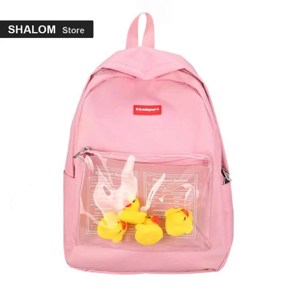 

Fashion Canvas Cute Duck Women Backpack Teenager Girl Shoulder Bag Casual Female Mochila Bagpack 2019 School Bag(SHALOM)