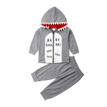 

Baby Boy Clothes Shark Print New Born Baby Boy Clothes Zipper Long Sleeve Coat Pants Boys Outfit Boys Clothing Set Newborn Set