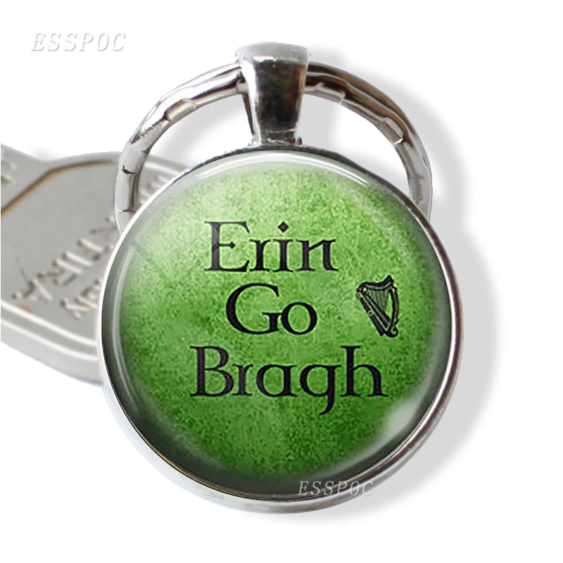 Erin Go Bragh цепочка для ключей стекло кабошон литературный День Святого Патрика