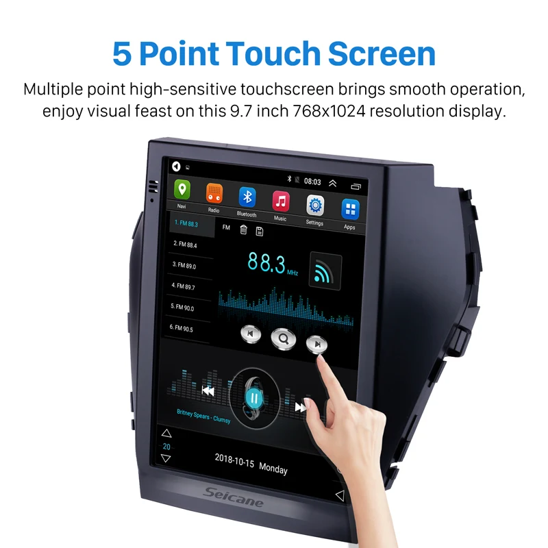 Flash Deal Seicane Car Multimedia Player For 2015 2016 2017 Hyundai Santafe IX45 9.7 inch Android 6.0 GPS Navigation Radio Mirror link 2