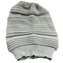 HTHL-унисекс Мужские Женские вязаная свободная Beanie BERET шапка зимняя теплая негабаритная Лыжная Кепка(серый