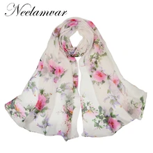 Neelamvar New Women silky Scarves Elegant Floral Printed Women Scarf Chinese style Designer Flowers oblong shawls Neelamvar New Women silky Scarves Elegant Floral Printed Women Scarf Chinese style Designer Flowers oblong shawls