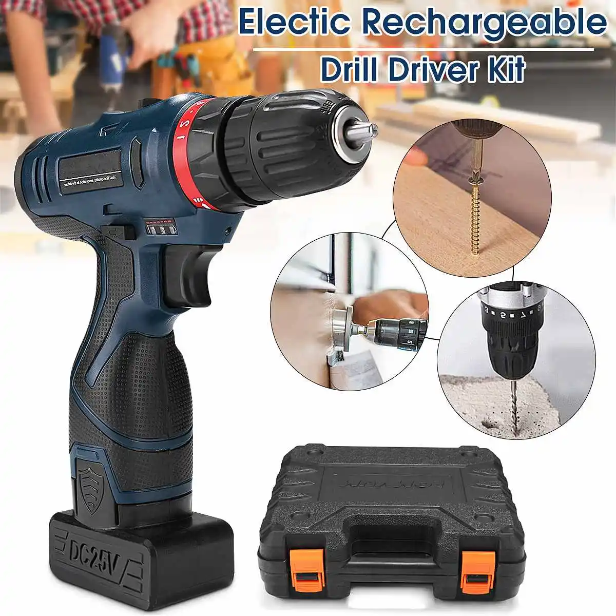 

New Style 25V Impact Drill Electric Hand Drill Battery Cordless Hammer Drill Electric Screwdriver Home Diy Power Tools