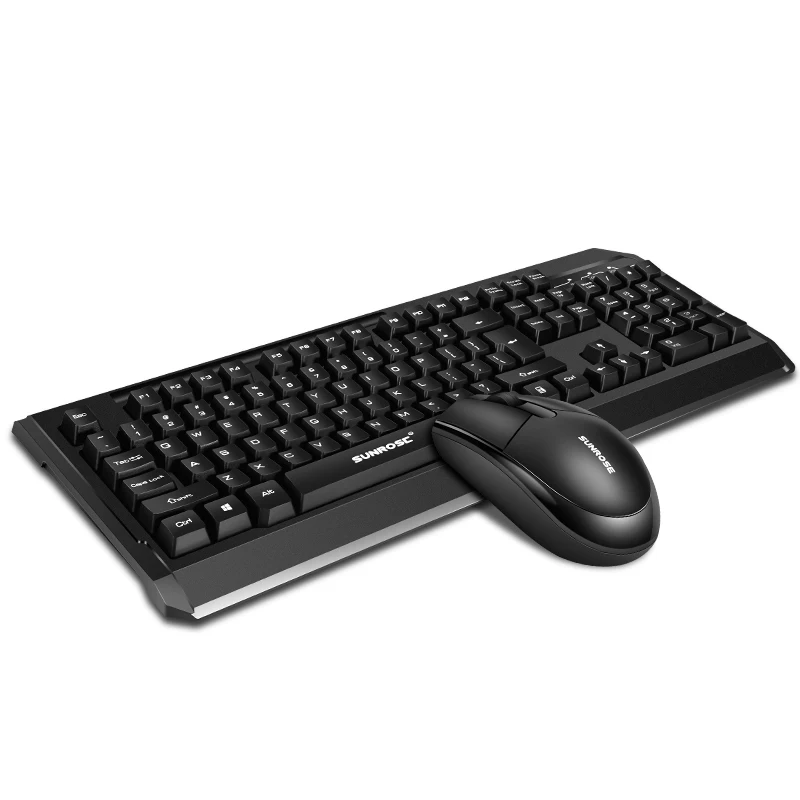 SUNROSE T27S защита от брызг USB Проводная клавиатура 104 клавиш+ мышь набор для домашнего офиса компьютерная игровая клавиатура и мышь комбо для Ga
