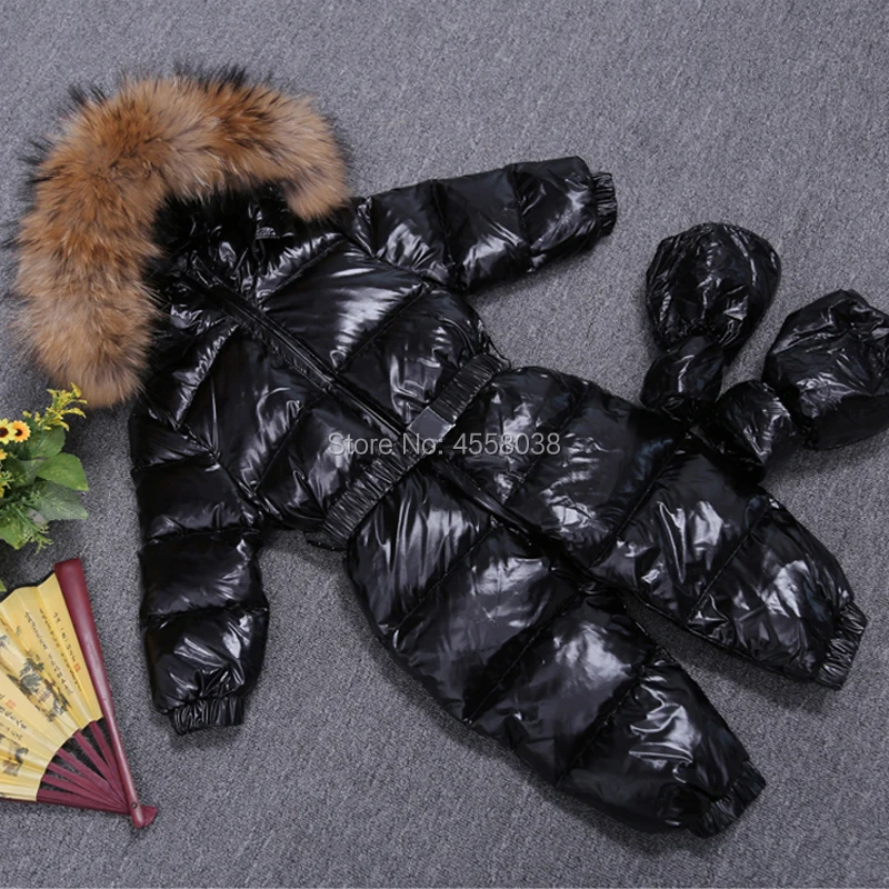 

0-2Y brand kids winter ski suits thick warm down-padded winter outdoor jacket baby boys girls winter snow clothes set waterproof