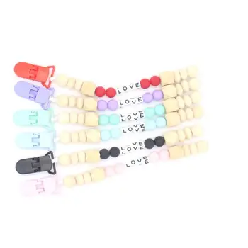 

Baby LOVE Pattern Personalized Cute Baby Soother Pacifier Clips Chain Anti-Lost Nipple Anti-Lost Chain Clip