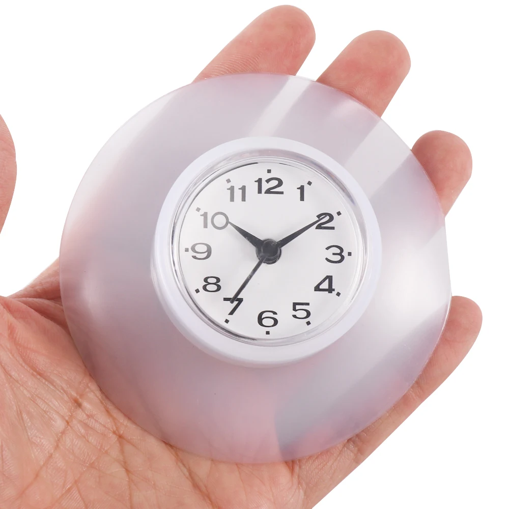

Wall Mini Clock Waterproof Shower Wall Mini Clock Watch Suction Cup Battery Operated Living Room Kitchen Bathroom Candy Colors