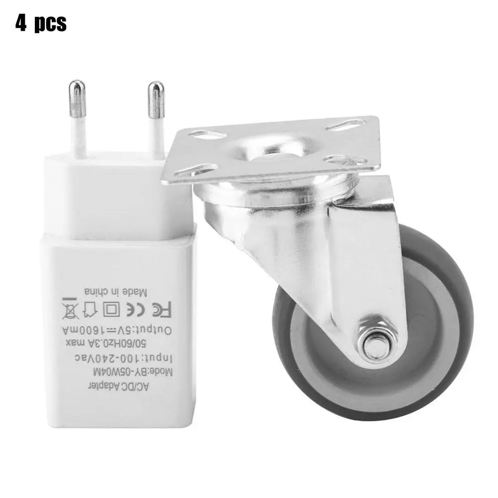 

4pcs 2" Swivel Casters Wheels Heavy Duty TPR Casters with 360 Degree Top Metal Plate