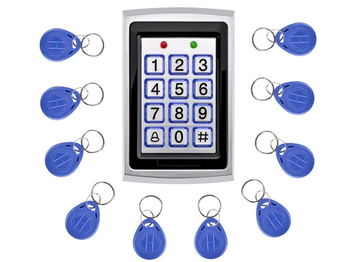 

Smart 10pcs Card Free +metal Proximity Rfid Card Door Entry Single Door Lock Waterproof Access Control System Keypad