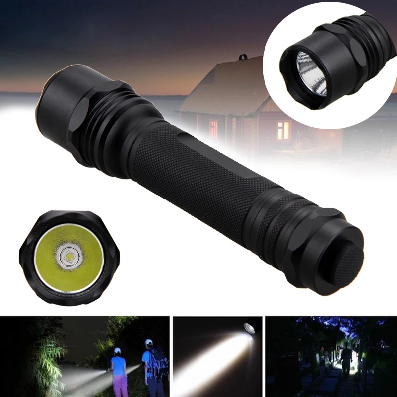 

Rechargeable LED Flashlight Tactical 1 Mode L2 hunting Flashlights lantern Torch Camping Outdoor Night Light Cyclying