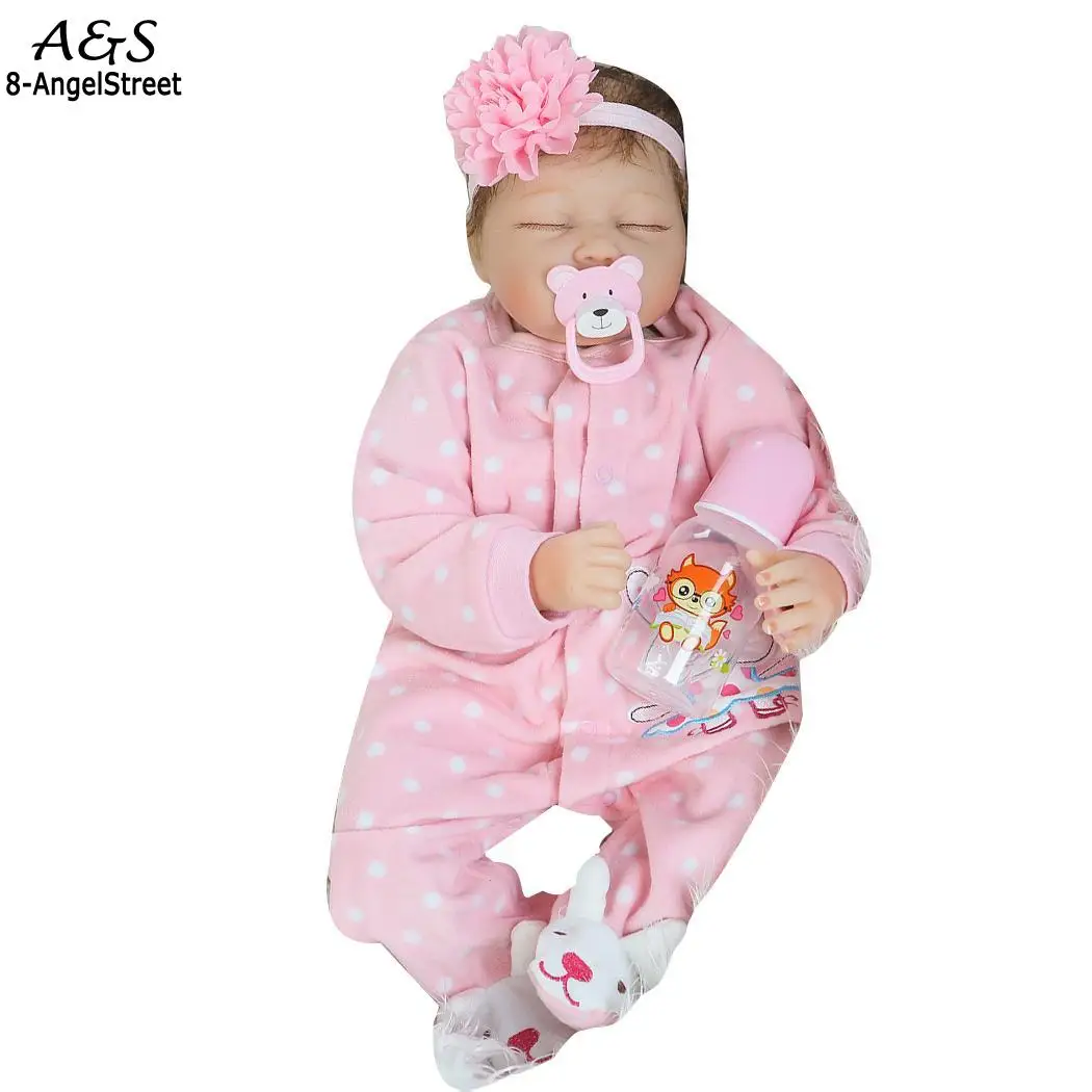 Детские мягкие силиконовые реалистичные с одеждой Reborn Baby розовые куклы