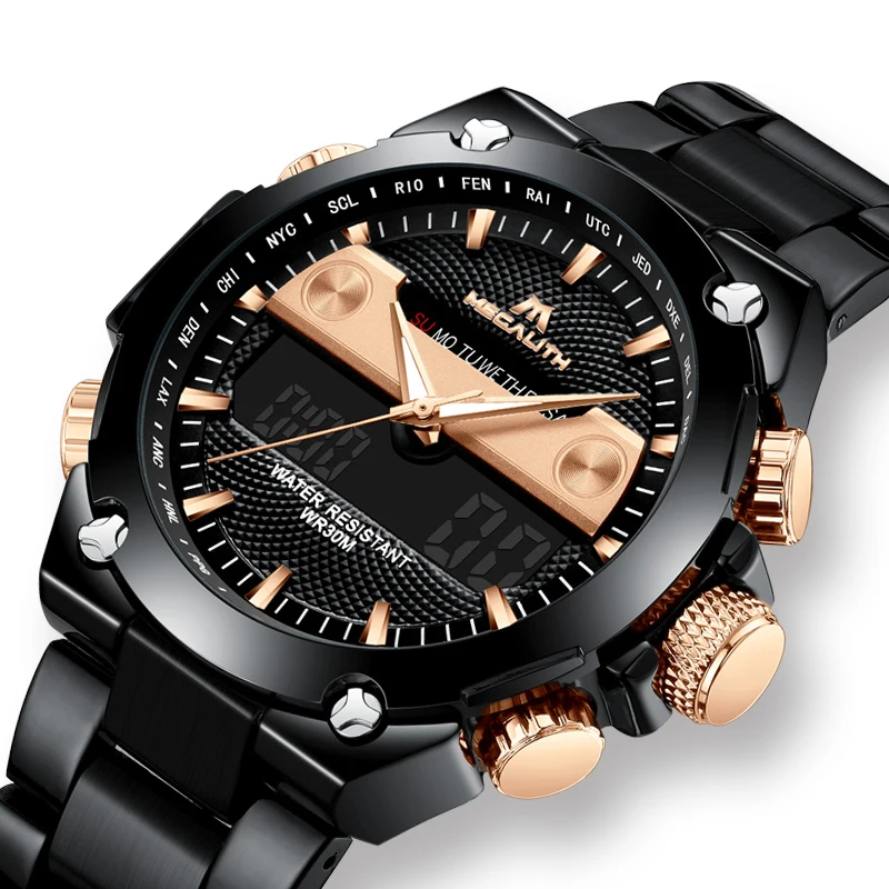 

MEGALITH Fashion Digital Men's Watch Luxury Waterproof Chronograph LED Alarm Date Sport Military Wrist Watch Relogio Masculino