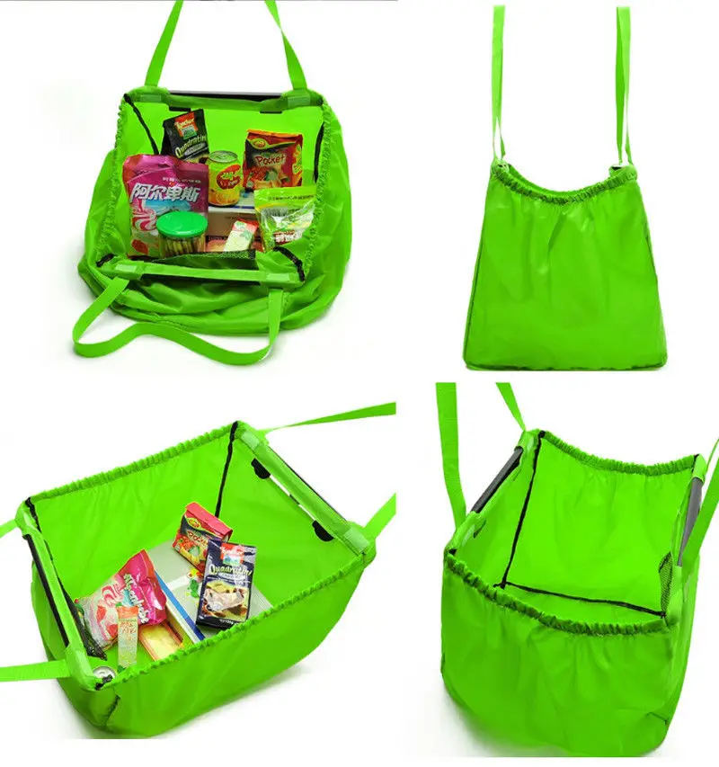 

2019 New Cart Trolley Supermarket Shopping Bags Foldable Reusable Eco-Friendly Shop Handbag Totes