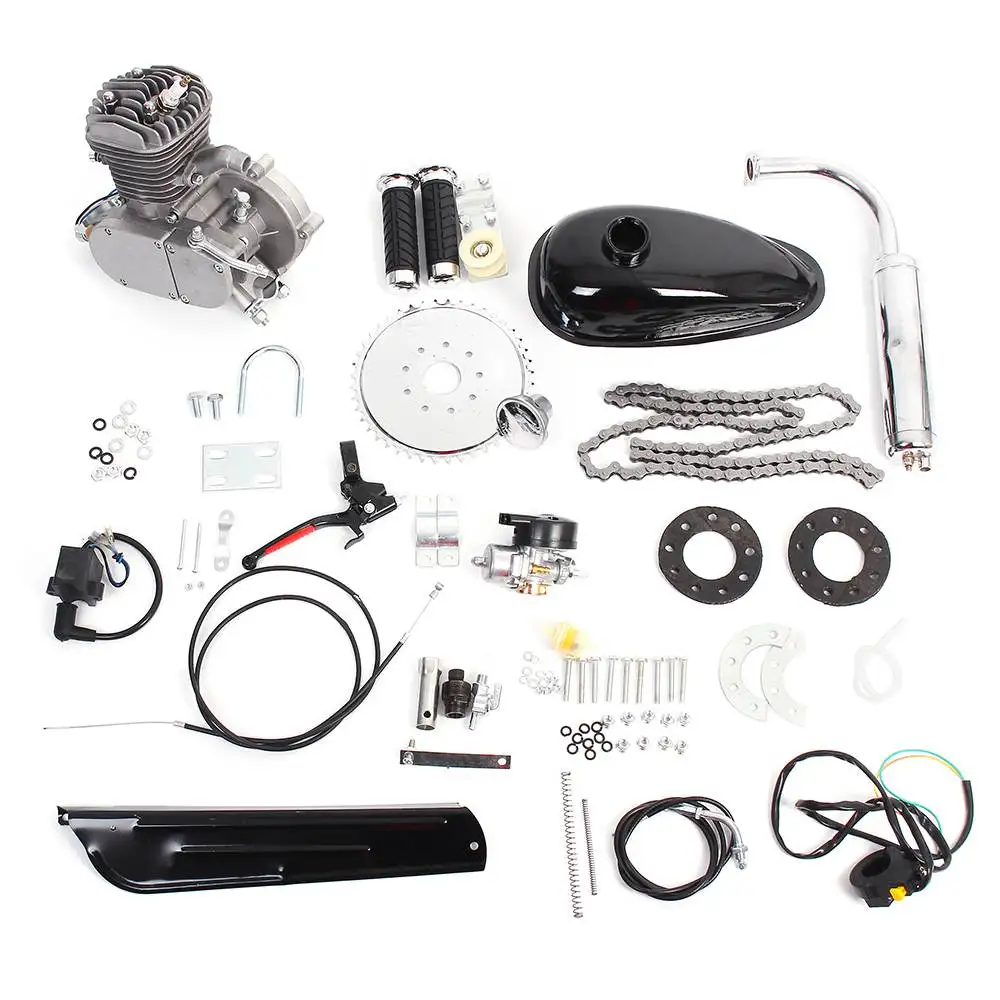 

PK80 Vesion 80cc 2 Cycle Motorcycle Muffler Motorized Bike Engine Accessories Set Silver