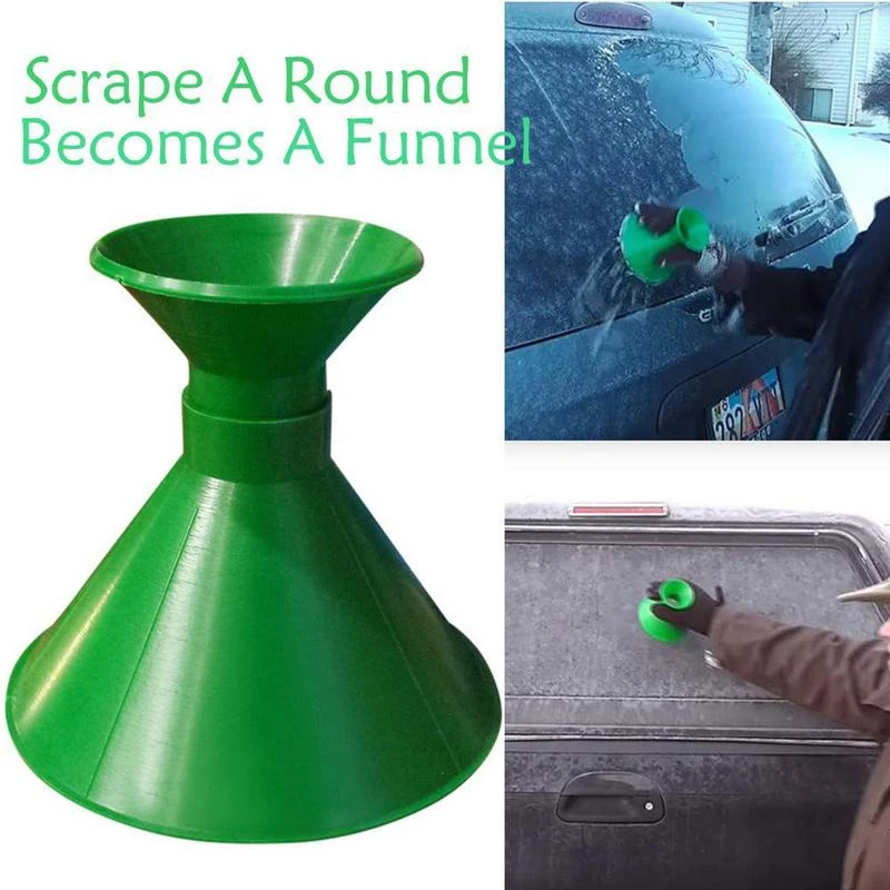 1 Piece Car Windshield Ice Scraper Tool Outdoor Funnel Remove Snow Kit Universal