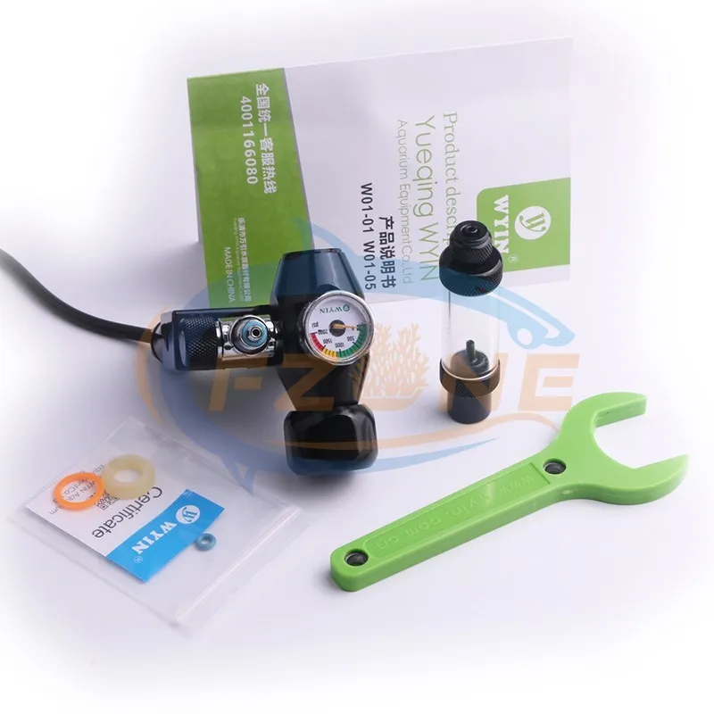 Chihiros acuario Wyin Mini sola calibre CO2 regulador con válvula de contador de burbujas de válvula de solenoide y Kits de instalación - 6