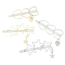 4 шт шпильки для волос пентаграмма выдолбленная сплав сердечная Шпилька заколка для волос заколка для женщин девушек