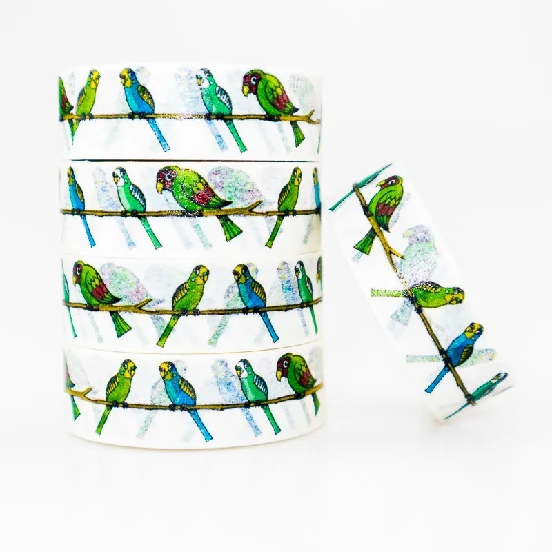 

Japanese Parrots Language Washi masking tape sticky color decorative tape set DIY decoration office stationery scrapbook 1PCS