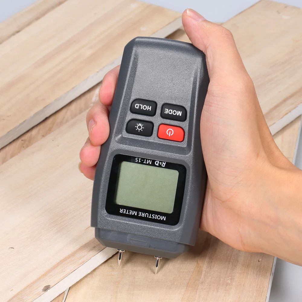 MT 15 Digital Wood Moisture Meter Handheld LCD Lumber Damp Detector