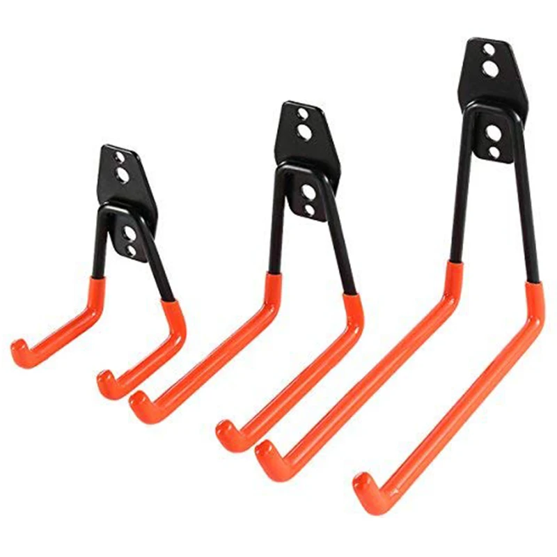 

New Heavy Duty Garage Storage Utility Hooks for Ladders & Tools, Wall Mount Garage Hanger & Organizer - Tool Holder U Hook wit