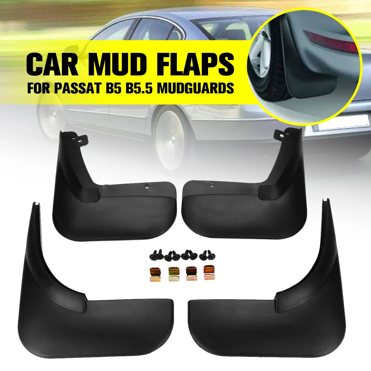 

4pcs Car Front Rear Fender Flares Auto Mud Flaps Mud Splash Guards Mudguards for VW PASSAT B5 B5.5 1998-2004