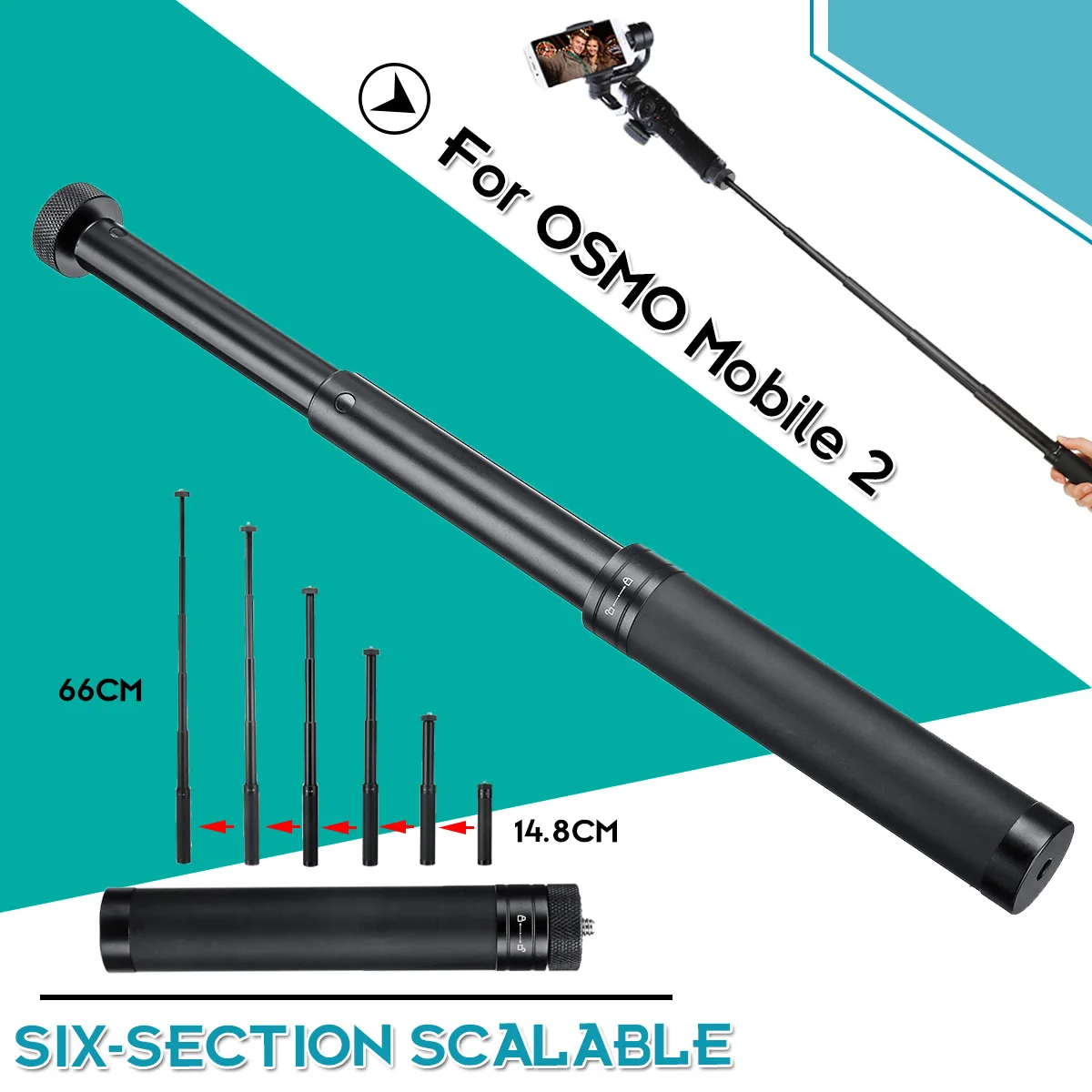 

Retractable Extension Rod Selfie Stick Holder Stand Tripod Mount for DJI for OSMO Mobile 2 Handheld Stabilizer Parts