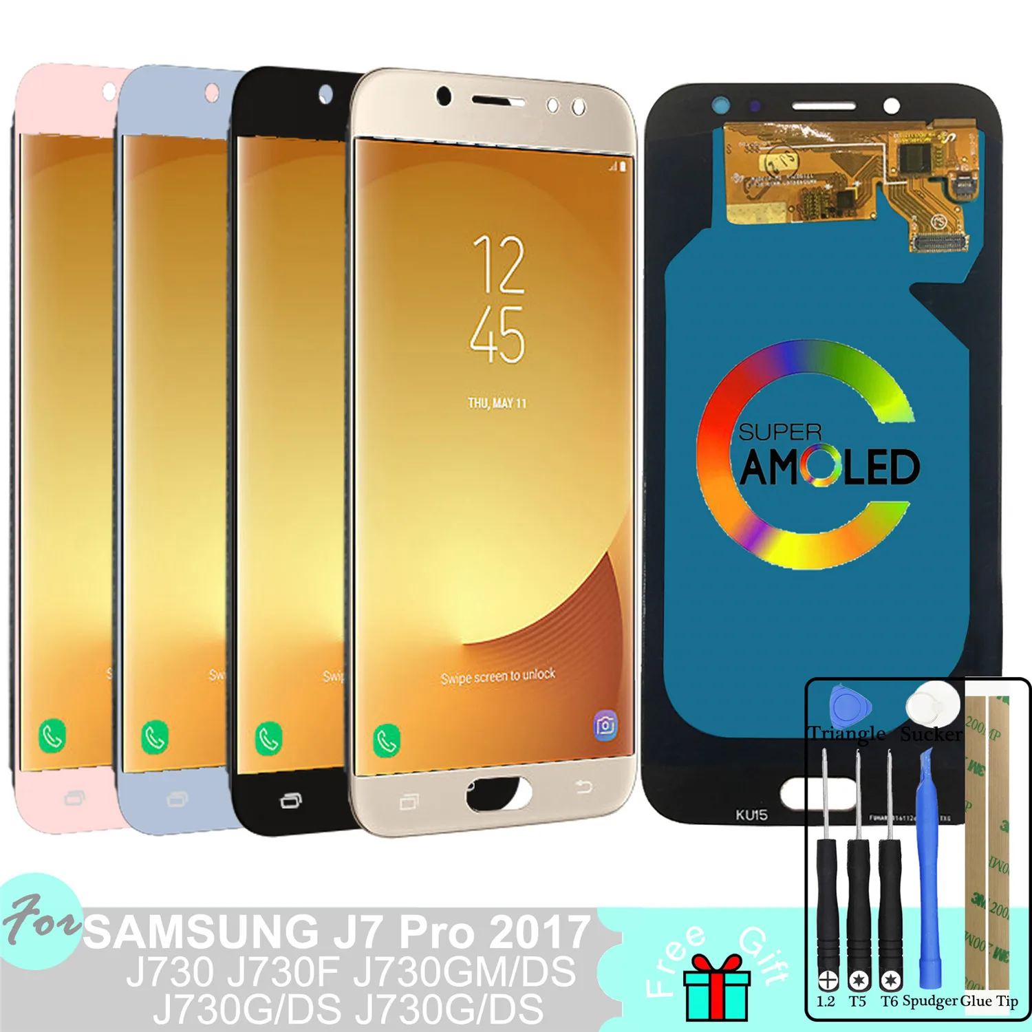 

J730 LCD AMOLED for Samsung Galaxy J7 Pro 2017 J730 J730F Display Touch Screen Digitizer Assembly Replacement J730F/G/GM/FN/DS