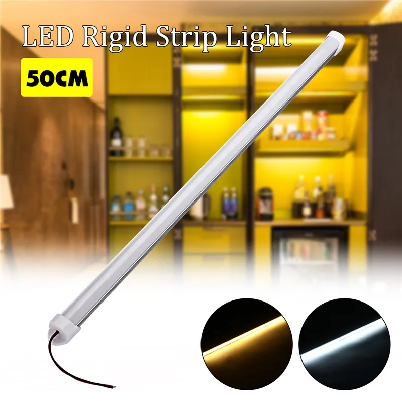 

CLAITE 36 LED Bar Light DC12V 50cm SMD 5730 Rigid LED Strip Light 6.4W Pure White Warm White Waterproof Strip Light With Cover