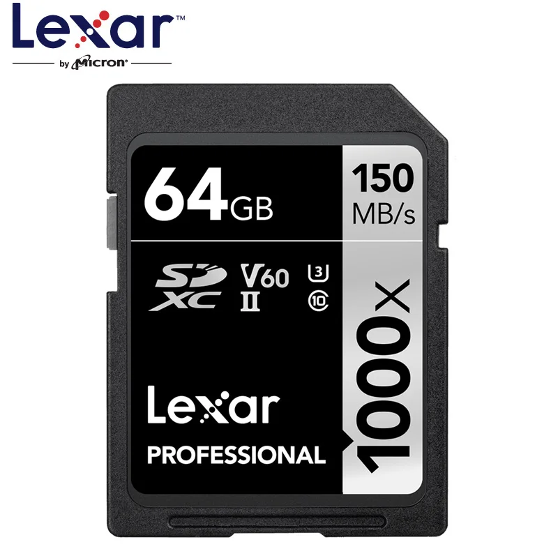 

Lexar Professional 1000x 150MB/s 32GB 64GB 128GB 256GB SD SDHC SDXC UHS-II U3 Flash Memory Card For 3D 4K Digital Camera
