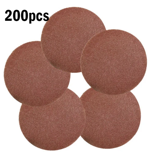 

200pcs 3 Inch 180 Grit Sanding Discs Sanding Polishing Pad Flocking Sandpaper T1