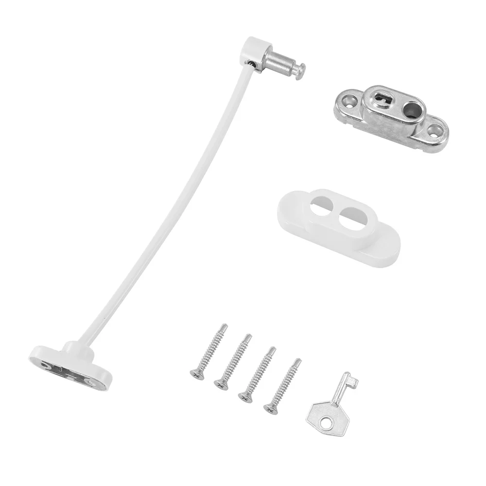 

Kids Window Restrictor Lock Child Baby Safety Door Cable Locks Security Wire Catch Main Shaft Spacer 4pcs