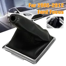 Funda de palanca de cambios de coche de cuero negro, cubierta de polvo para maletero, freno de mano para Ford For focus 2005 2006 2007 2008 2009 2010 2011 2012