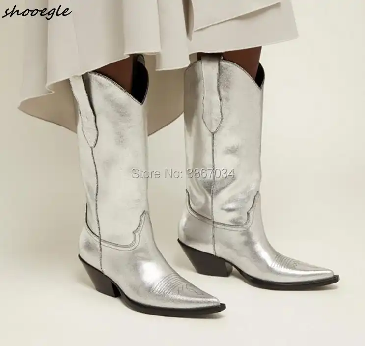 silver cowboy booties