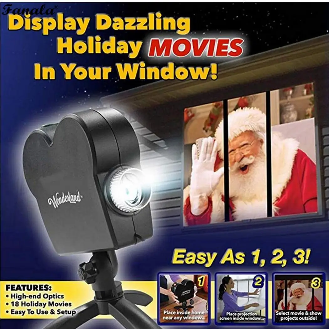 Portable Christmas Halloween Decoration Window Wonderland Projector Set