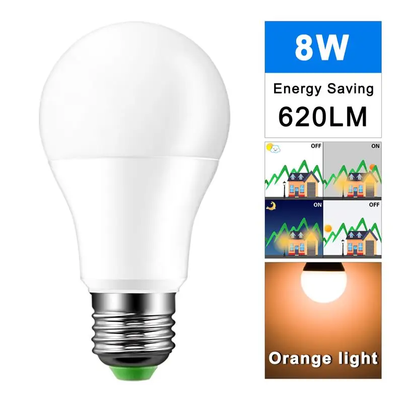 

220V E8W 8LED Night Light E27 Christmas Ball Bulb Auto Sensor Light Dusk On Dawn Off Light Outdoor Use For Garden Courtyard Wall