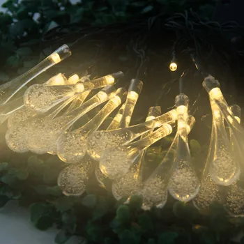 

All Sale Christmas Props 5m 20 LEDs Solar String Light Water Drop Style Lamp Decors New Year Decoration
