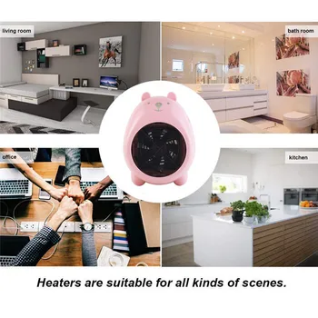 

Mini Portable Hand Warmer Machine Fan Heater 220V 400W Wall-Outlet Electric Flat Upright 2 Heat Settings Blow Thermostat Winter