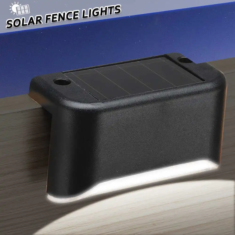 

3 LED Solar Fence Post Lights Outdoor Security Wall Lamp Dark Sensing Waterproof IP65 8x4.5x4cm