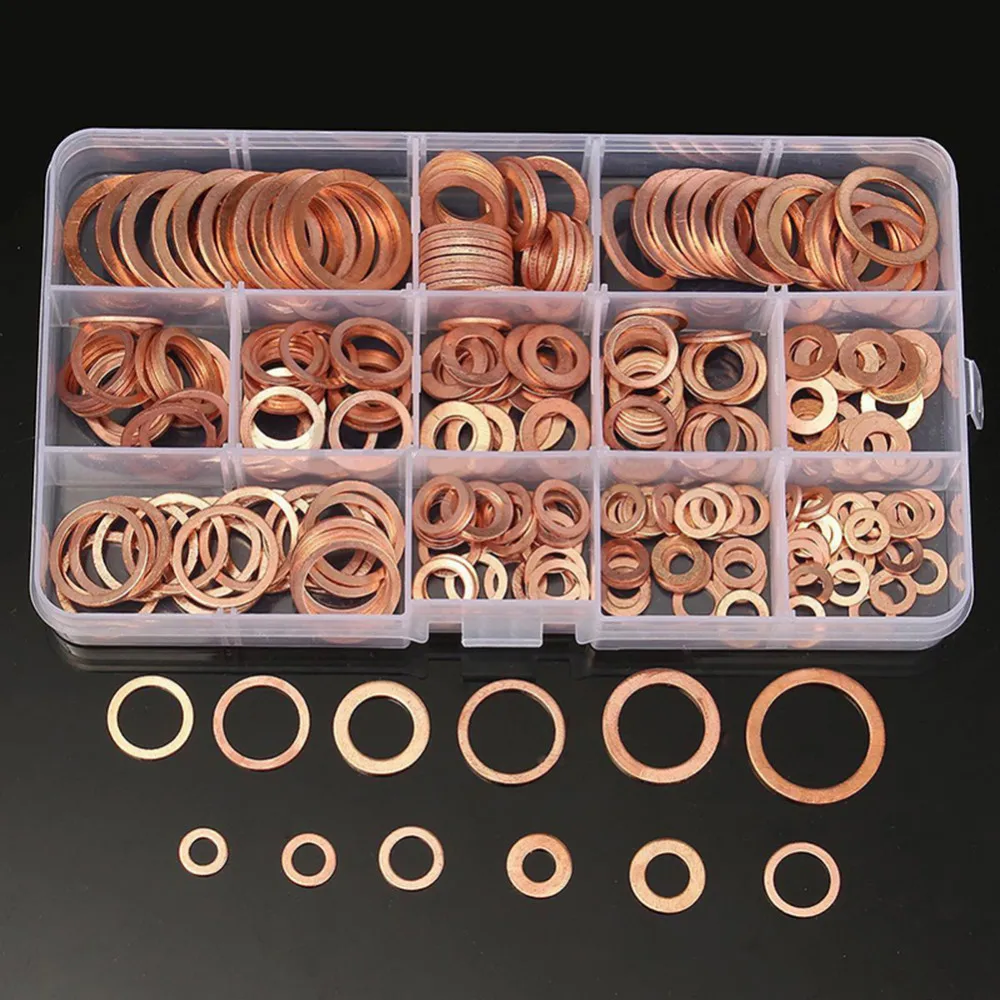 

150pcs/set Copper Crush Washer Ring Engine Oil Drain Gasket Metal Tube Srew Sealing Rings for high pressure braking systems