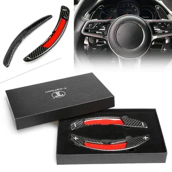 

Car Real Carbon Fiber Steering Wheel Shift Paddles For Panamera/Macan/Cayenne/Porsche 911/Carrera 991/Boxster/Cayman 718 2016-17