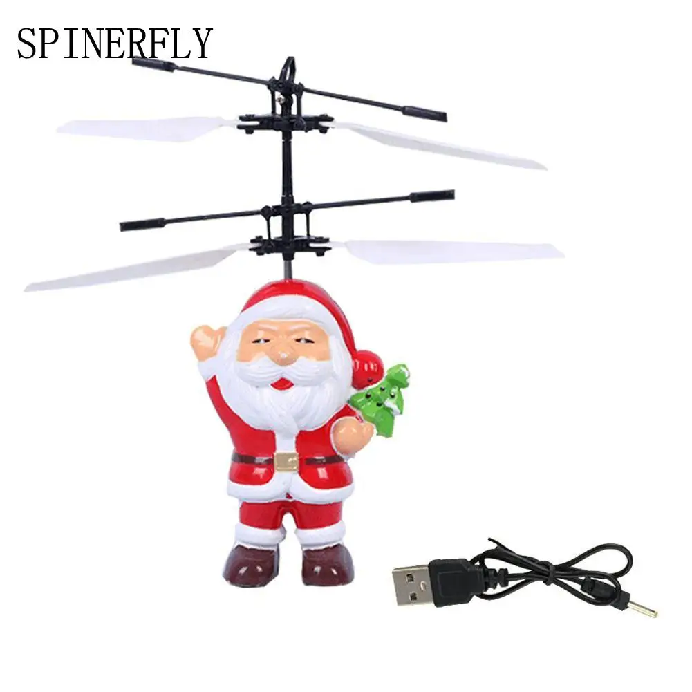 

Electric Infrared Sensor Santa Claus LED Flashing Light Flying Ball Toys RC airplane Drone Toy Kids Christmas Gifts